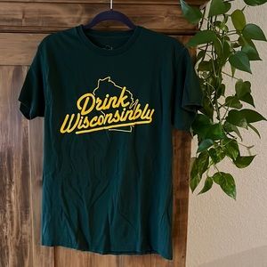 Drink Wisconsinbly Green & Gold T-Shirt